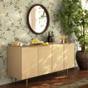 Baria 30" Wooden Round Wall Mirror