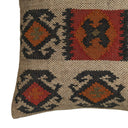 Terra 20"  Square Wool and Jute Kilim Throw Pillow