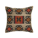 Terra 20"  Square Wool and Jute Kilim Throw Pillow