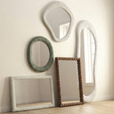 Orpheus 35"X31" Ribbed Faux Stone Wall Mirror