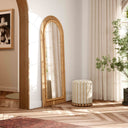 Tanya 70" Rattan Floor Mirror