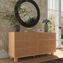 Tanya 43.5" Rattan Round Wall Mirror