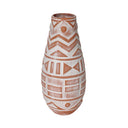 Earthenware Aztec Teardrop Flower Vase in Terracotta