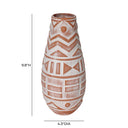Earthenware Aztec Teardrop Flower Vase in Terracotta