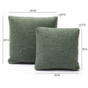 Malolo Green Basketweave Square Vegan-Down Throw Pillow Cover (16"-20")