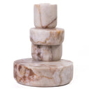 Marble White Brown Stacked Candle Holder
