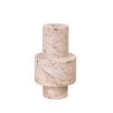 Natural Travertine Turned Candle Holder