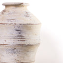 Visha Scalloped Distressed Cream Terracotta Decorative Vase