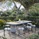 Athen 95" Grey Faux Stone Indoor / Outdoor Rectangular Dining Table