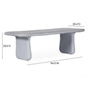 Athen 95" Grey Faux Stone Indoor / Outdoor Rectangular Dining Table