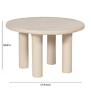 Barbara 47" Cream Textured Indoor / Outdoor Round Dining Table