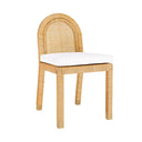 Amara Natural Rattan and Performance Fabric Arched Back Dining Chair