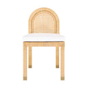 Amara Natural Rattan and Performance Fabric Arched Back Dining Chair