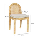 Amara Cream Contract-Grade Linen Arched Dining Chair