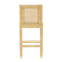 Amara Rattan & Cream Contract-Grade Linen Stool