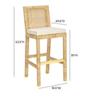 Amara Rattan & Cream Contract-Grade Linen Stool