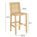 Amara Rattan & Cream Contract-Grade Linen Stool