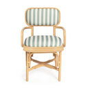 Dorine Striped Performance Linen & Rattan Dining Armchair