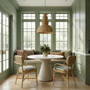 Dorine Striped Performance Linen & Rattan Dining Armchair
