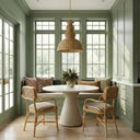 Dorine Striped Performance Linen & Rattan Dining Armchair