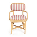 Dorine Striped Performance Linen & Rattan Dining Armchair