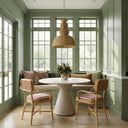 Dorine Striped Performance Linen & Rattan Dining Armchair