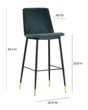 Evora Velvet Counter Stool - Set of 2