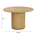 Chelsea 47" Oak Wood Round Dining Table