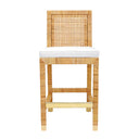 Amara Woven Rattan Performance Fabric Stool
