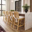 Amara Woven Rattan Performance Fabric Stool