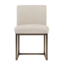 Haute Beige Linen Chair in Brass