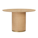 Akiba 47" Natural Ash & Rattan Round Dining Table