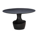 Gevra 54" Black Acacia & Faux Plaster Round Dining Table
