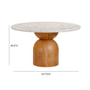 Cynthia 54" Faux Travertine Indoor/Outdoor Concrete Round Dining Table
