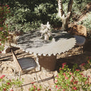 Blossom 54" Washed Faux Travertine Finish Indoor/Outdoor Round Dining Table