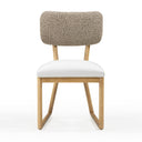 Bobbie Cream Performance Vegan Leather and Grey Vegan Shearling Dining Chair