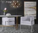 Giselle Performance Velvet Dining Chair with Silver Base
