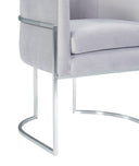 Giselle Performance Velvet Dining Chair with Silver Base