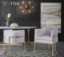 Giselle Performance Velvet Dining Chair with Gold Base