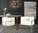 Giselle Performance Velvet Dining Chair with Gold Base