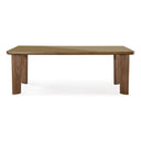 Oani  83" Walnut and Glass Rectangular Dining Table