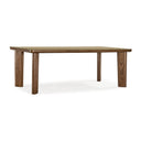 Oani  83" Walnut and Glass Rectangular Dining Table