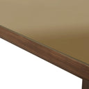 Oani  83" Walnut and Glass Rectangular Dining Table