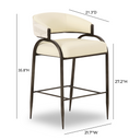 Tatum Cream 2-Tone Performance Vegan Leather and Jacquard Counter Stool