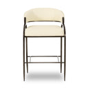 Tatum Cream 2-Tone Performance Vegan Leather and Jacquard Counter Stool