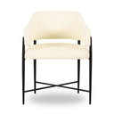 Sezanne Cream 2-Tone Performance Vegan Leather and Jacquard Dining Chair