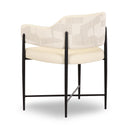 Sezanne Cream 2-Tone Performance Vegan Leather and Jacquard Dining Chair