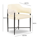 Sezanne Cream 2-Tone Performance Vegan Leather and Jacquard Dining Chair