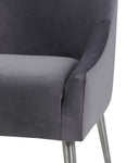 Beatrix Grey Performance Velvet Dining Chair - Silver Legs