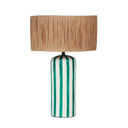 Ravello Green Striped Papier Mache Table Lamp